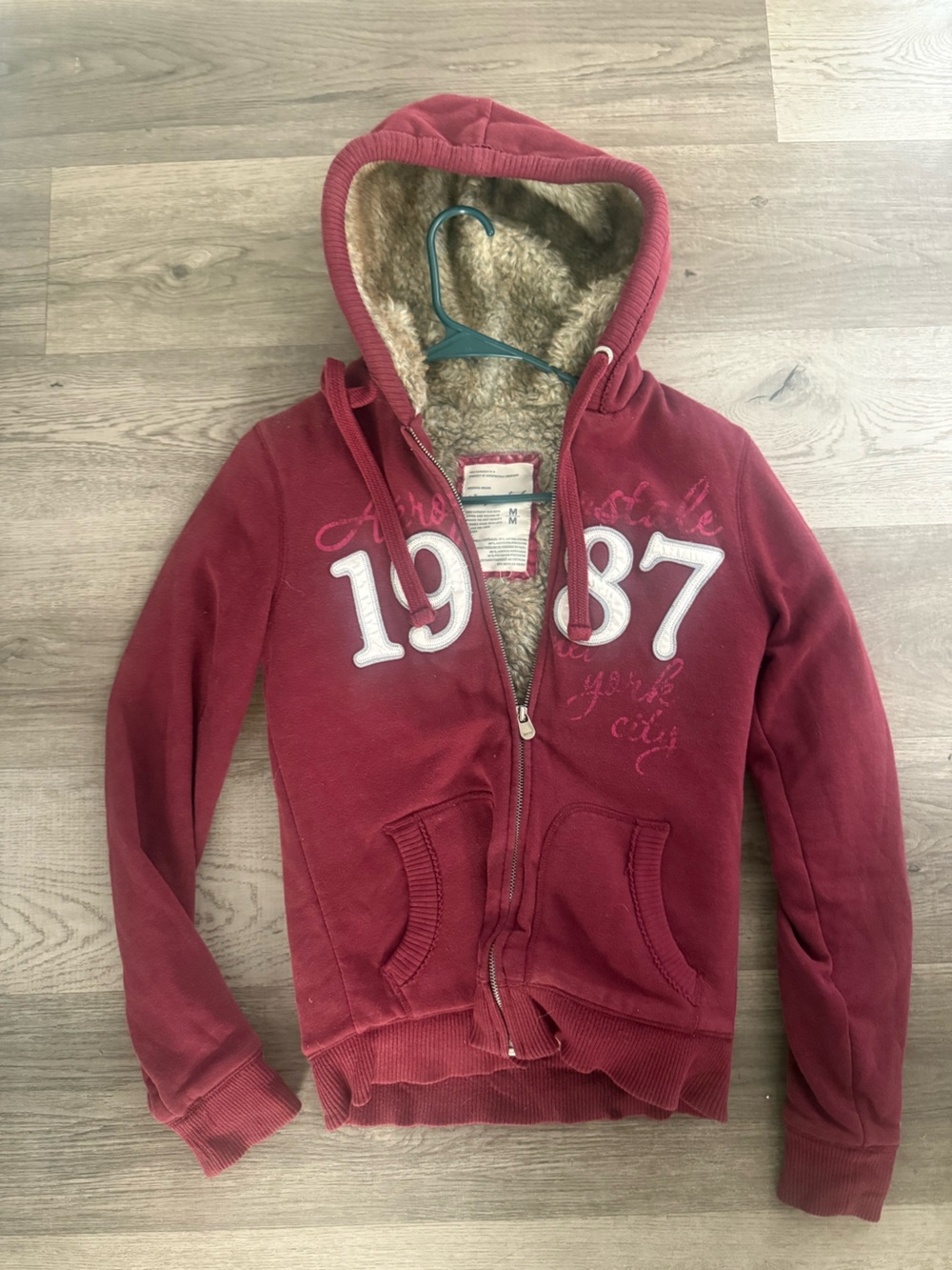 Aeropostale vintage fur lining zipup